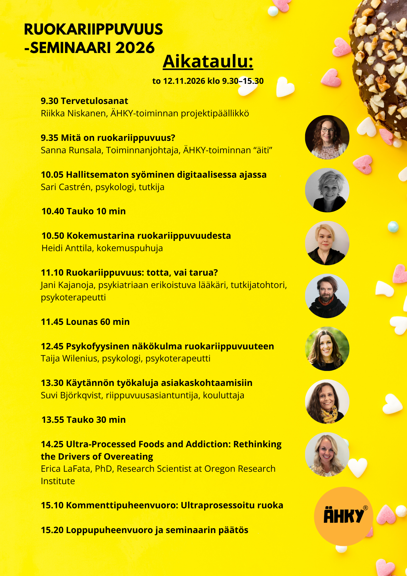 Ruokariippuvuus -seminaari 2026 AIKATAULU